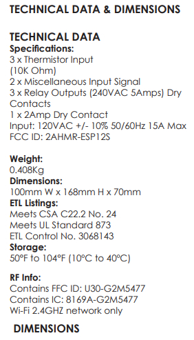 Technical Data and Dimensions