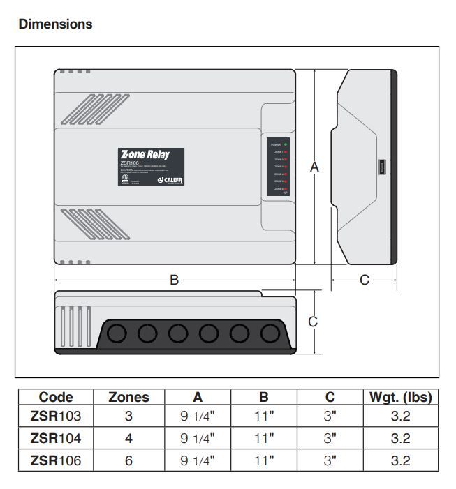 Caleffi ZSR104 - Z-one™ Relay (four zone)