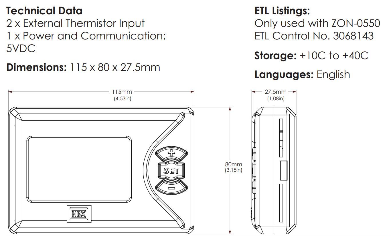 WiFi Thermostat - HBX THM-0300
