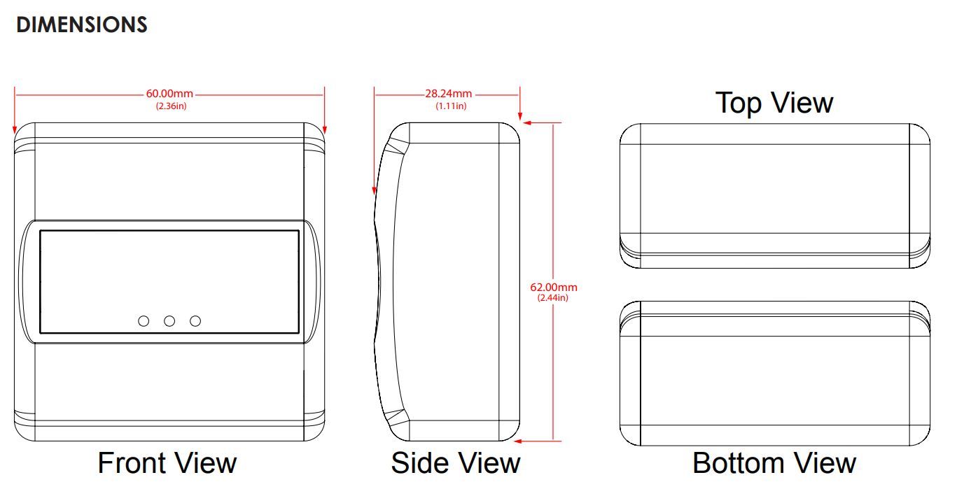 HBX TMX-0100 Dimensions