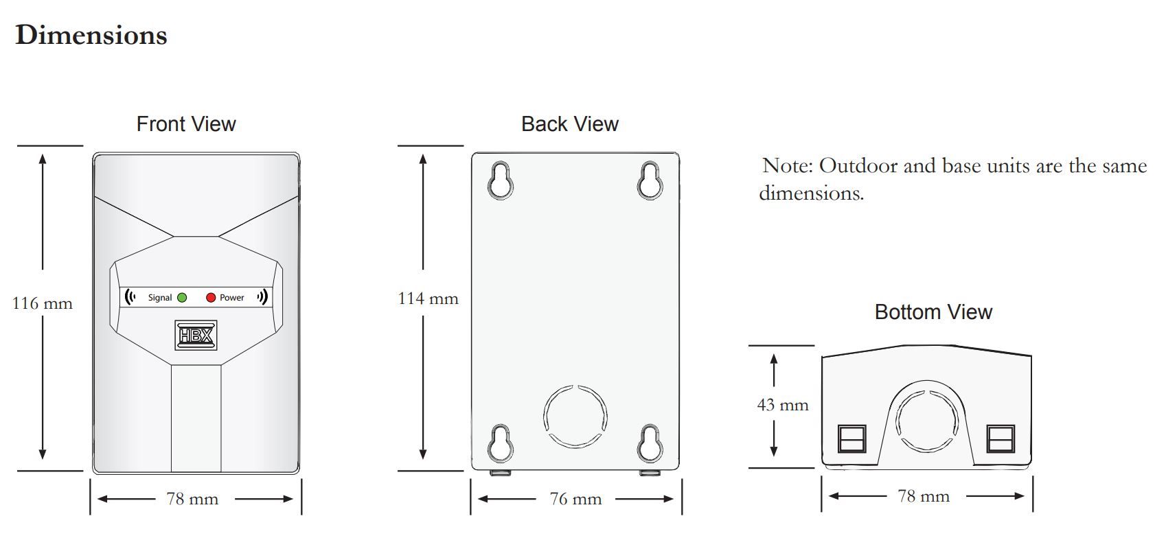 Wireless Outdoor Sensor - HBX WAV-0110